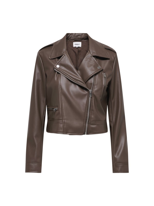 Blusão Estilo Biker com Fecho de Correr