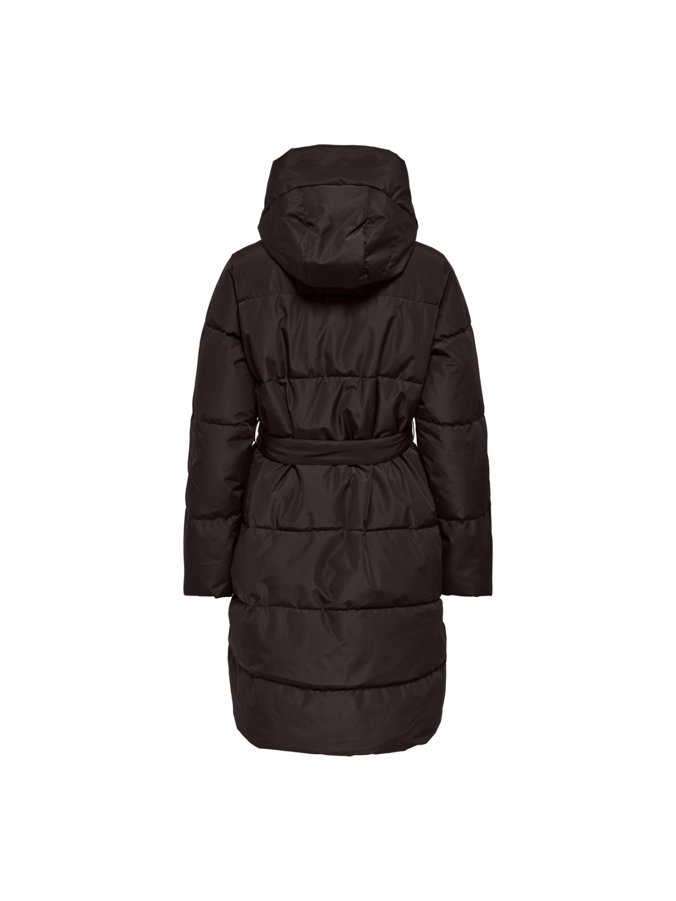 Parka Acolchoada com Capuz e Cinto