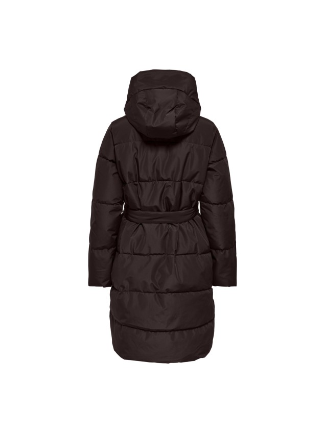 Parka Acolchoada com Capuz e Cinto
