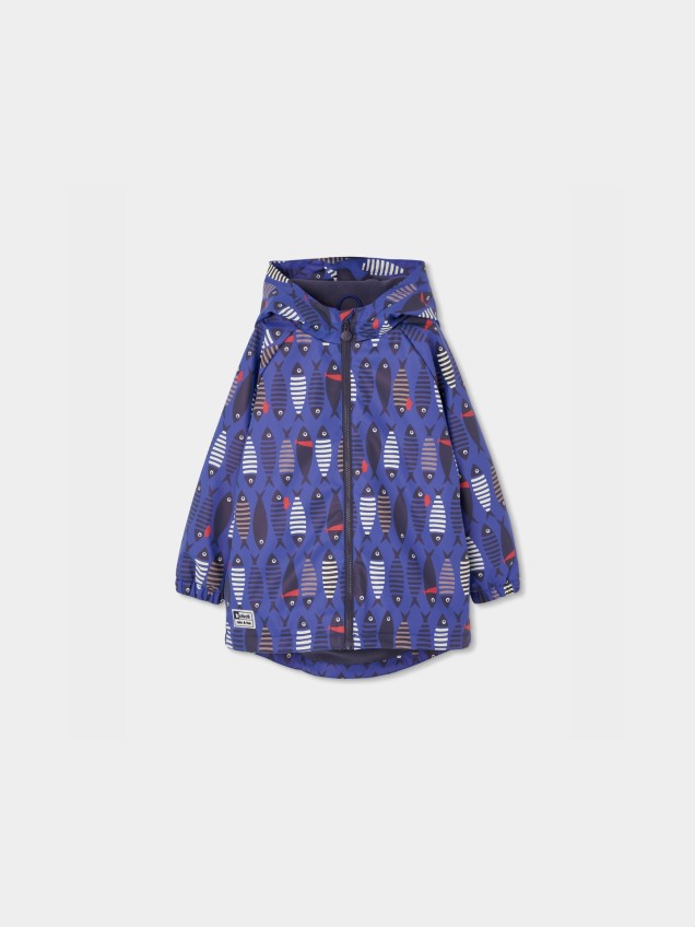 Gabardina Estampada com Capuz