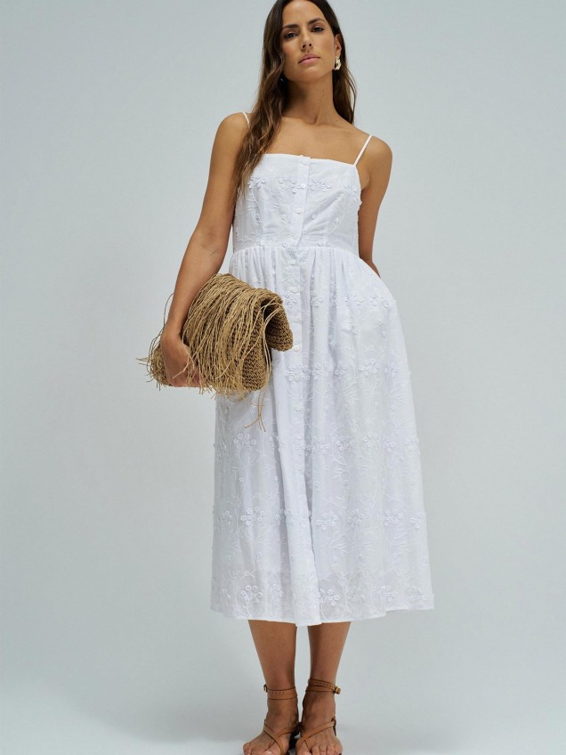 Vestido Midi com Bordados