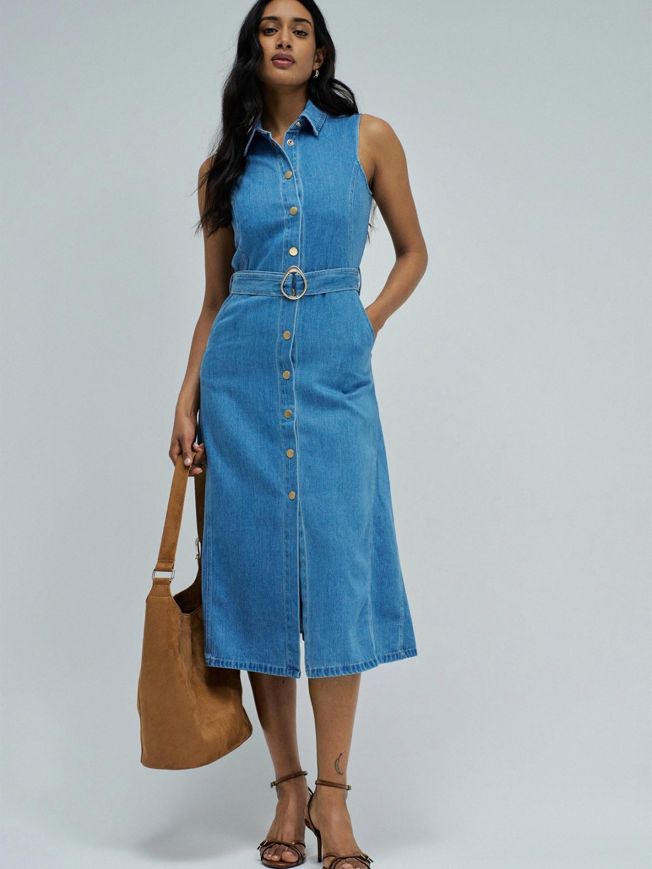 Vestido Midi em Lightdenim