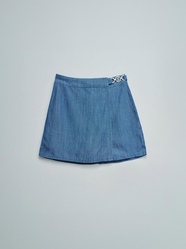 Saia-calção em Lightdenim