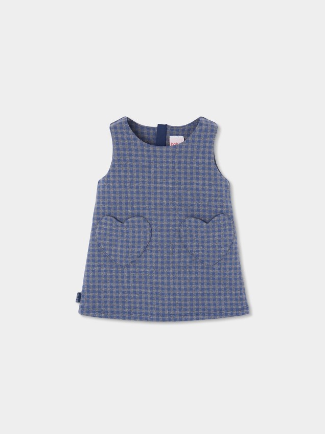 Vestido sem Mangas com Padr�o aos Quadrados