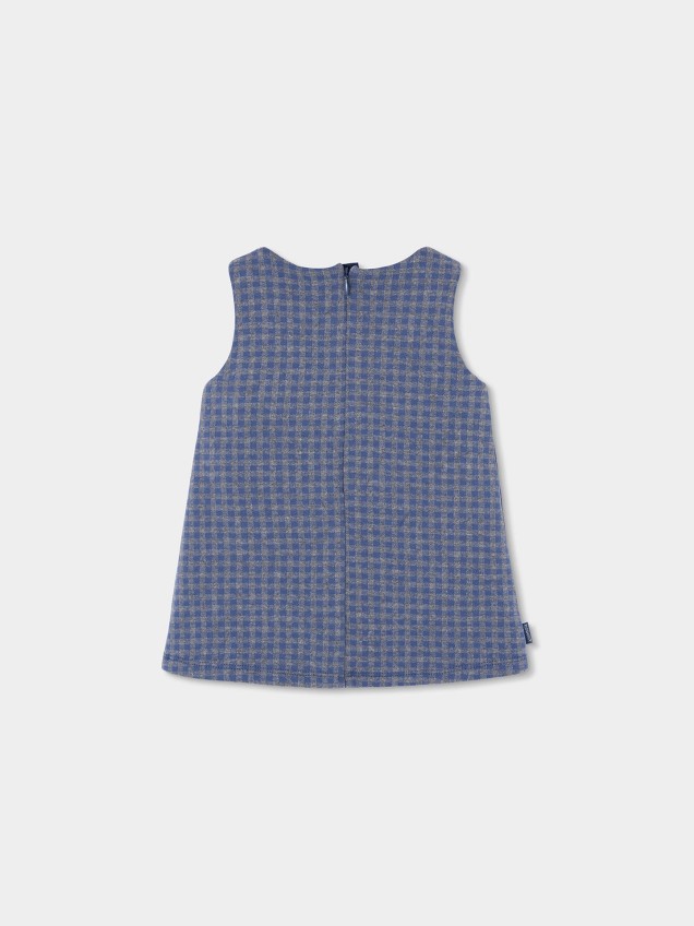 Vestido sem Mangas com Padrão aos Quadrados