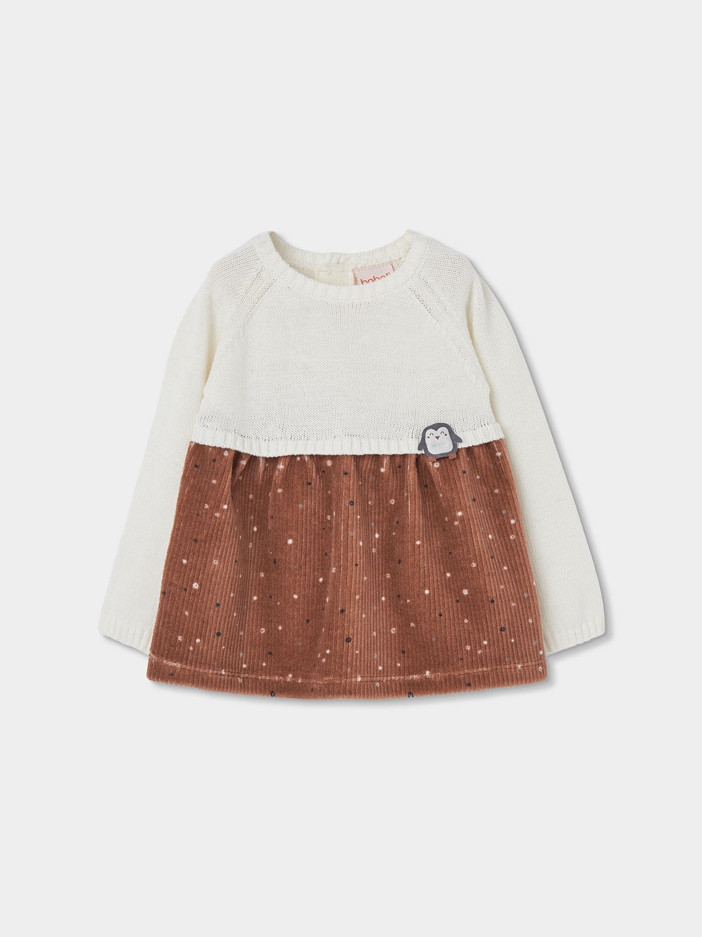 Vestido de Bebé em Malha e Veludo Canelado