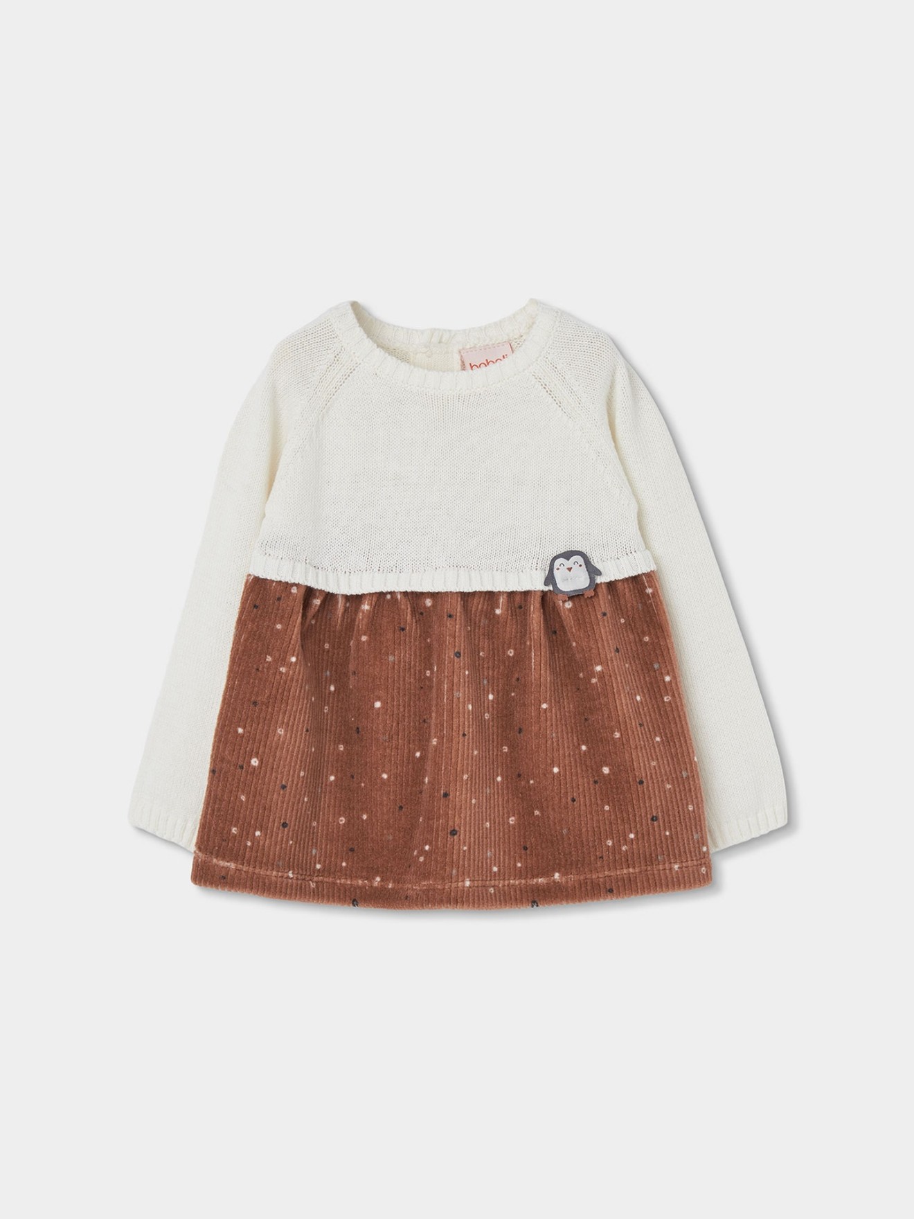 Vestido de Bebé em Malha e Veludo Canelado