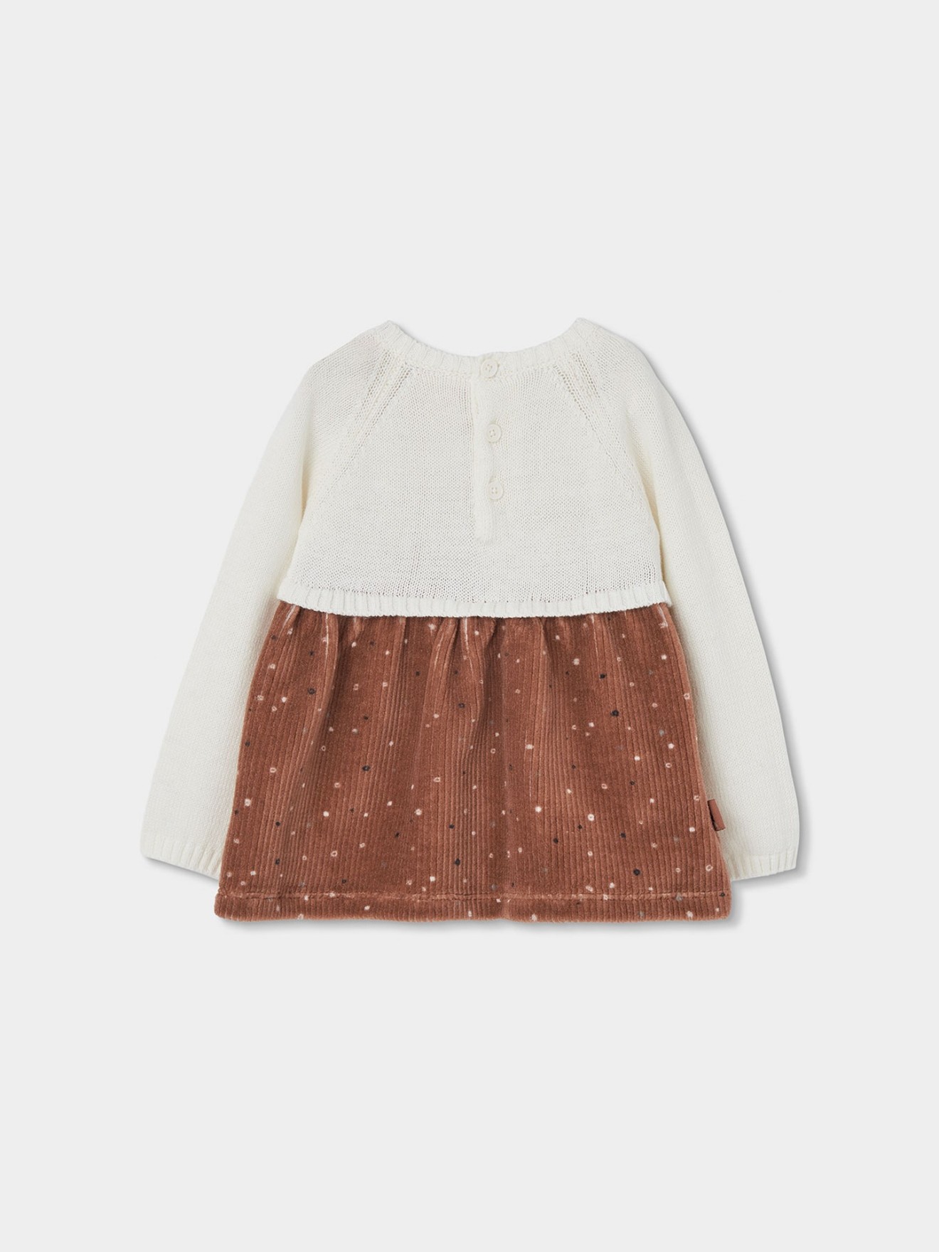 Vestido de Beb� em Malha e Veludo Canelado
