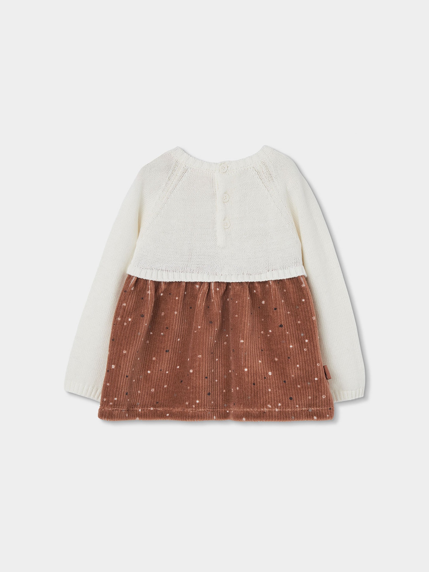 Vestido de Bebé em Malha e Veludo Canelado