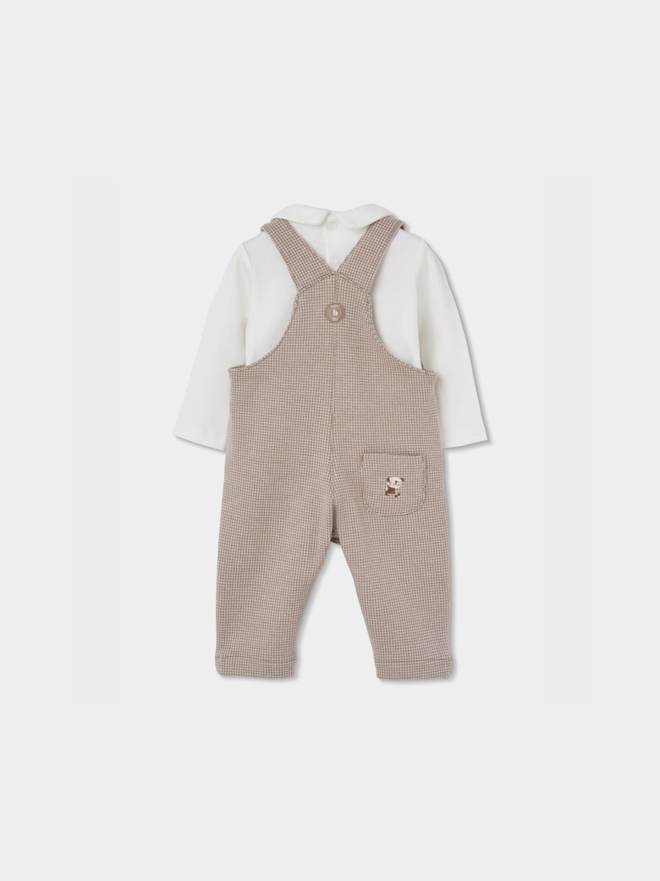 Conjunto de Jardineiras e Body