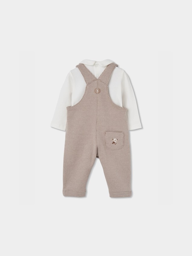 Conjunto de Jardineiras e Body