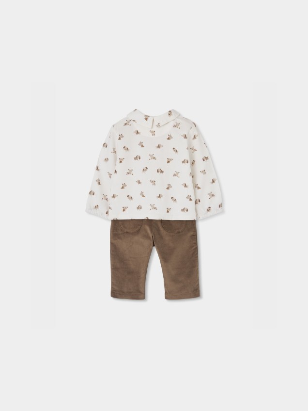 Conjunto de Camisa e Calças para Bebé