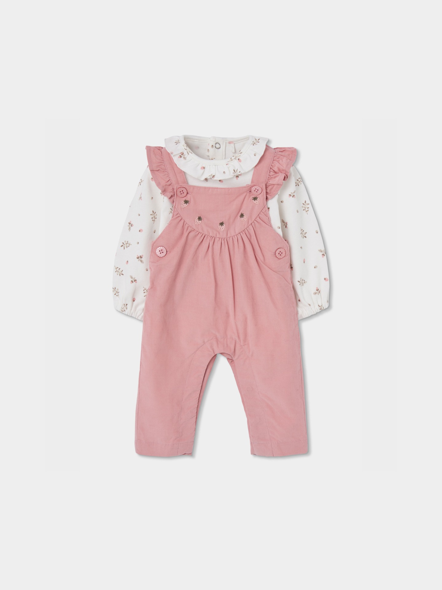 Conjunto de Jardineiras e Body
