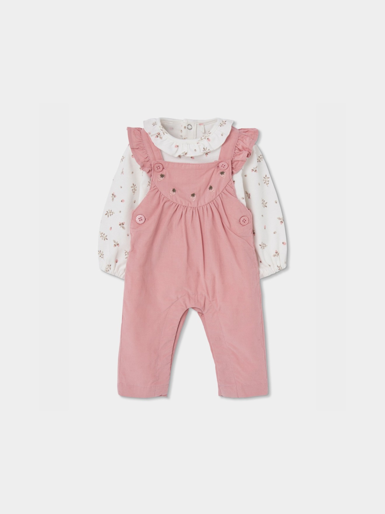 Conjunto de Jardineiras e Body