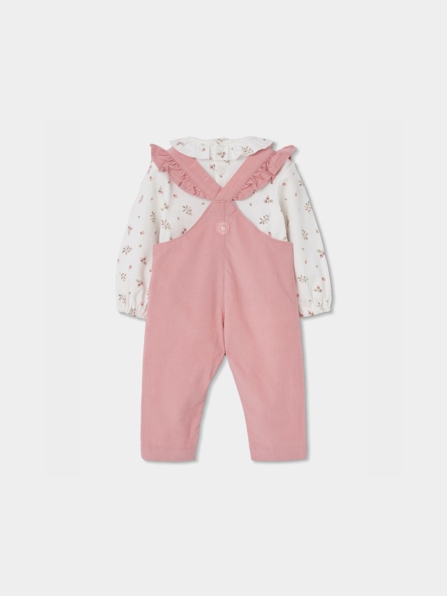Conjunto de Jardineiras e Body