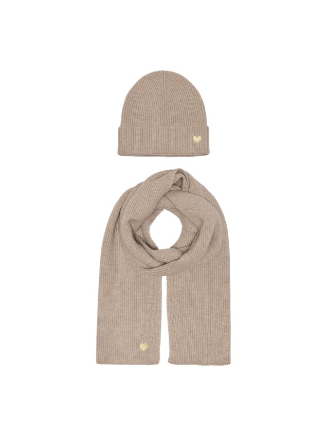 Conjunto de Cachecol e Gorro em Malha
