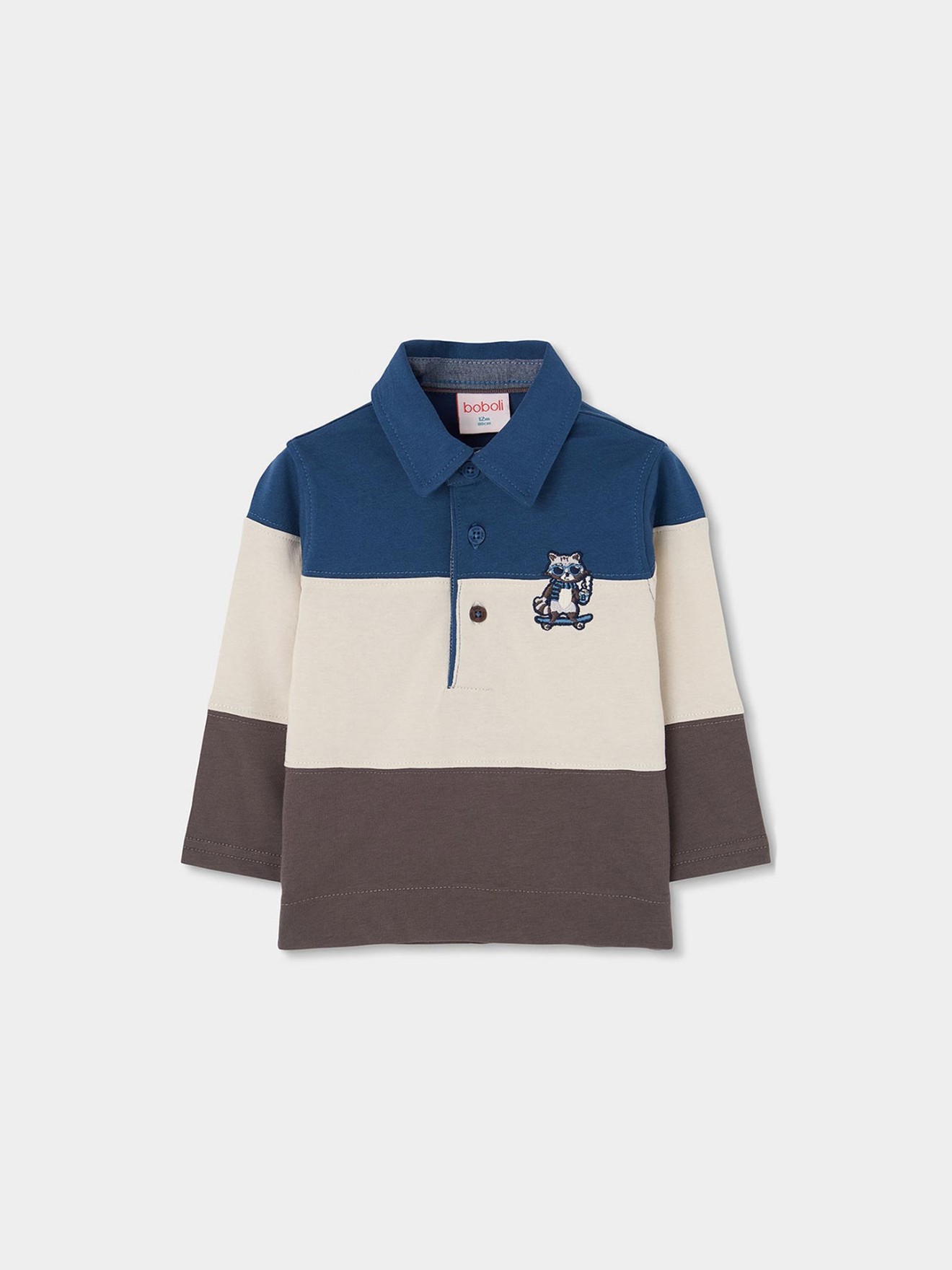 Polo de Manga Comprida com Três Botões