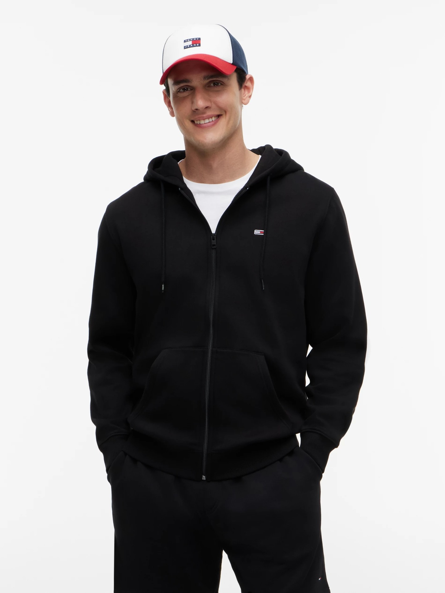 Sweatshirt com Capuz e Fecho de Correr