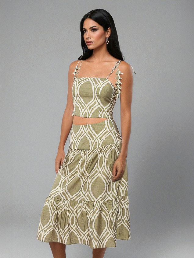 Saia Midi Estampada