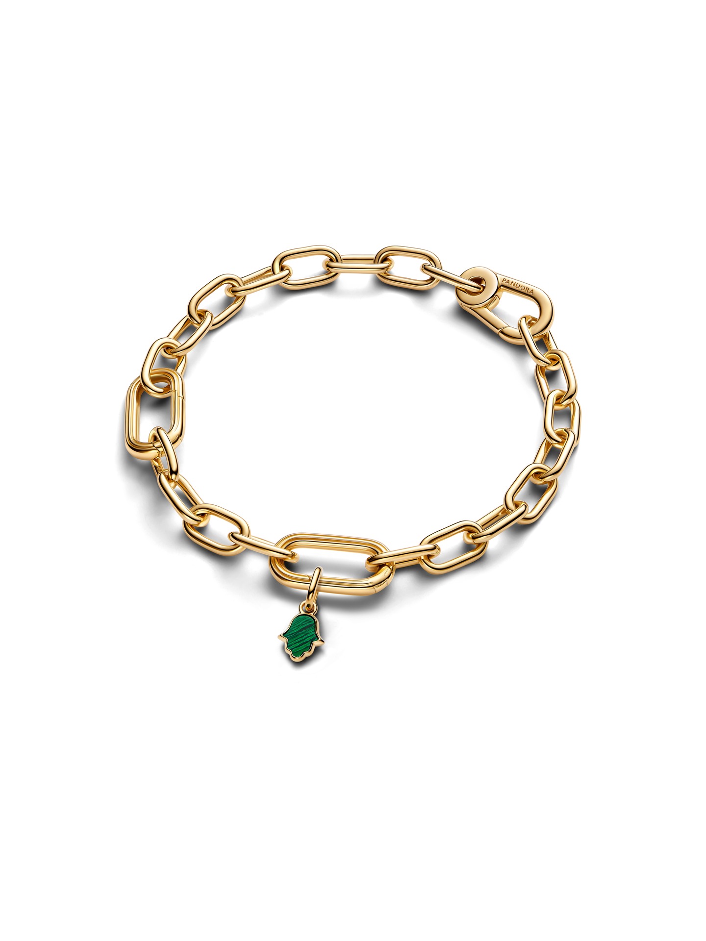 Mini-conta Pendente Mão Hamsa Verde