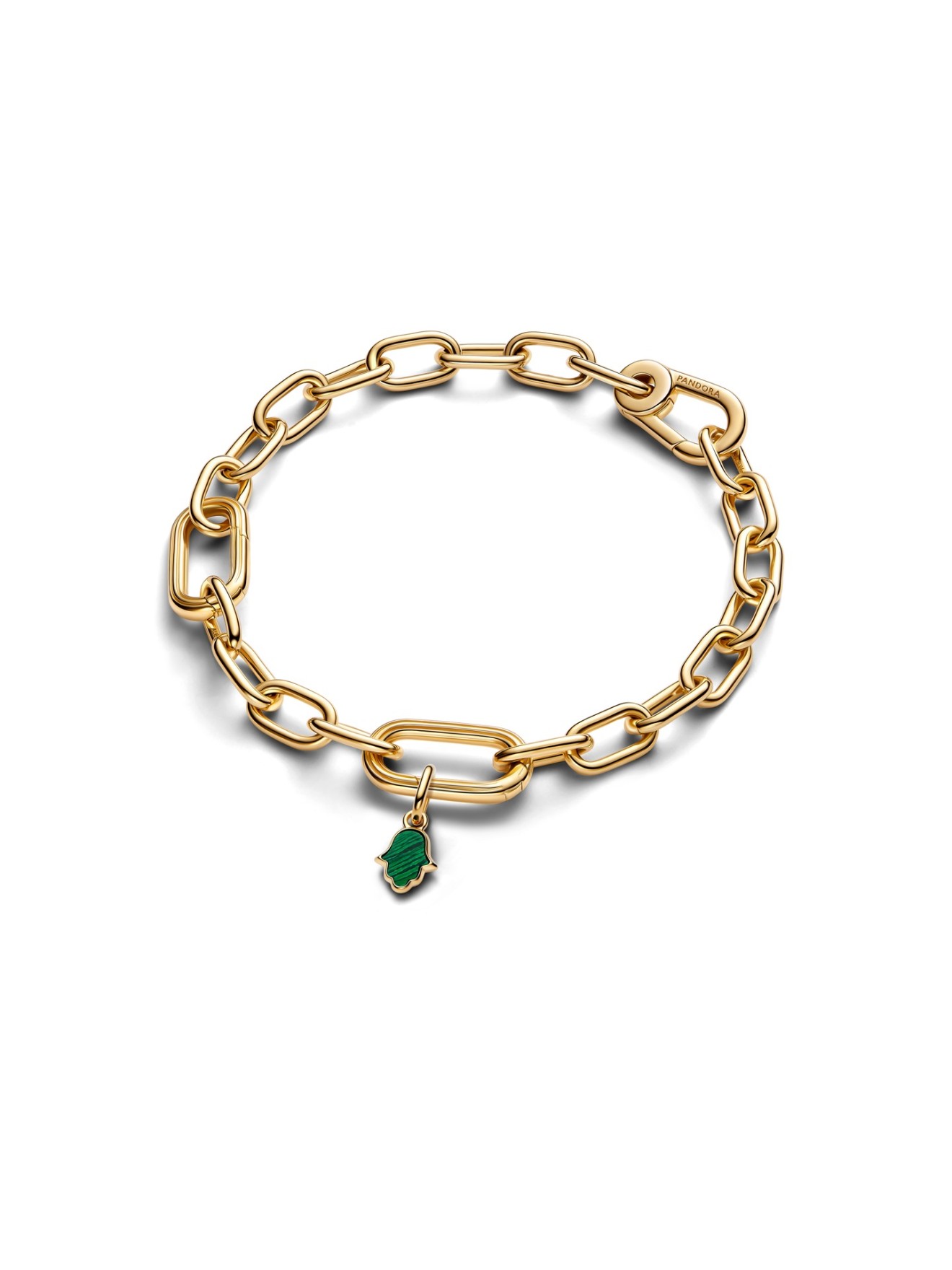 Mini-conta Pendente Mão Hamsa Verde
