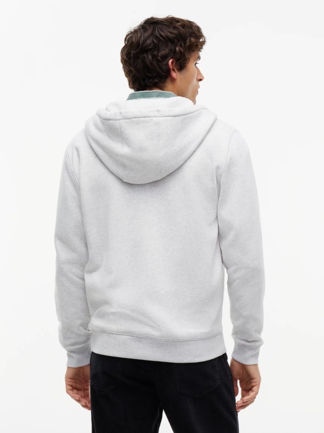 Sweatshirt com Capuz e Fecho de Correr
