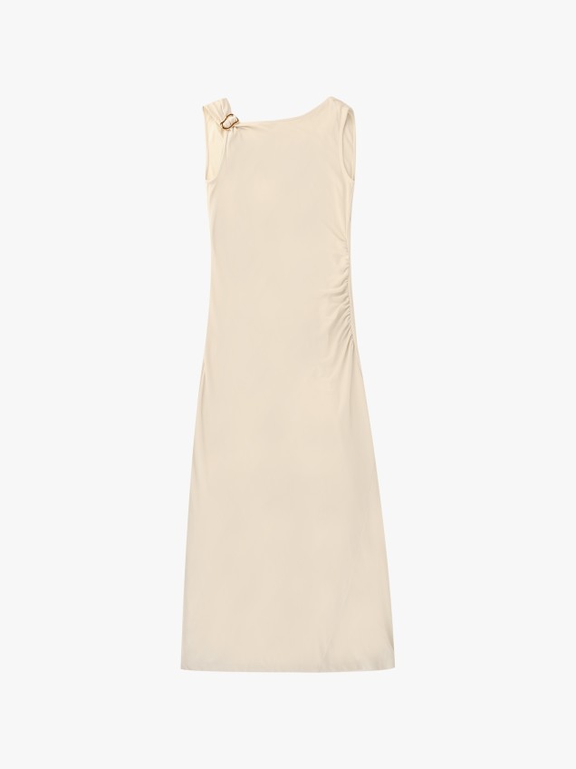 Vestido Comprido com Drapeado