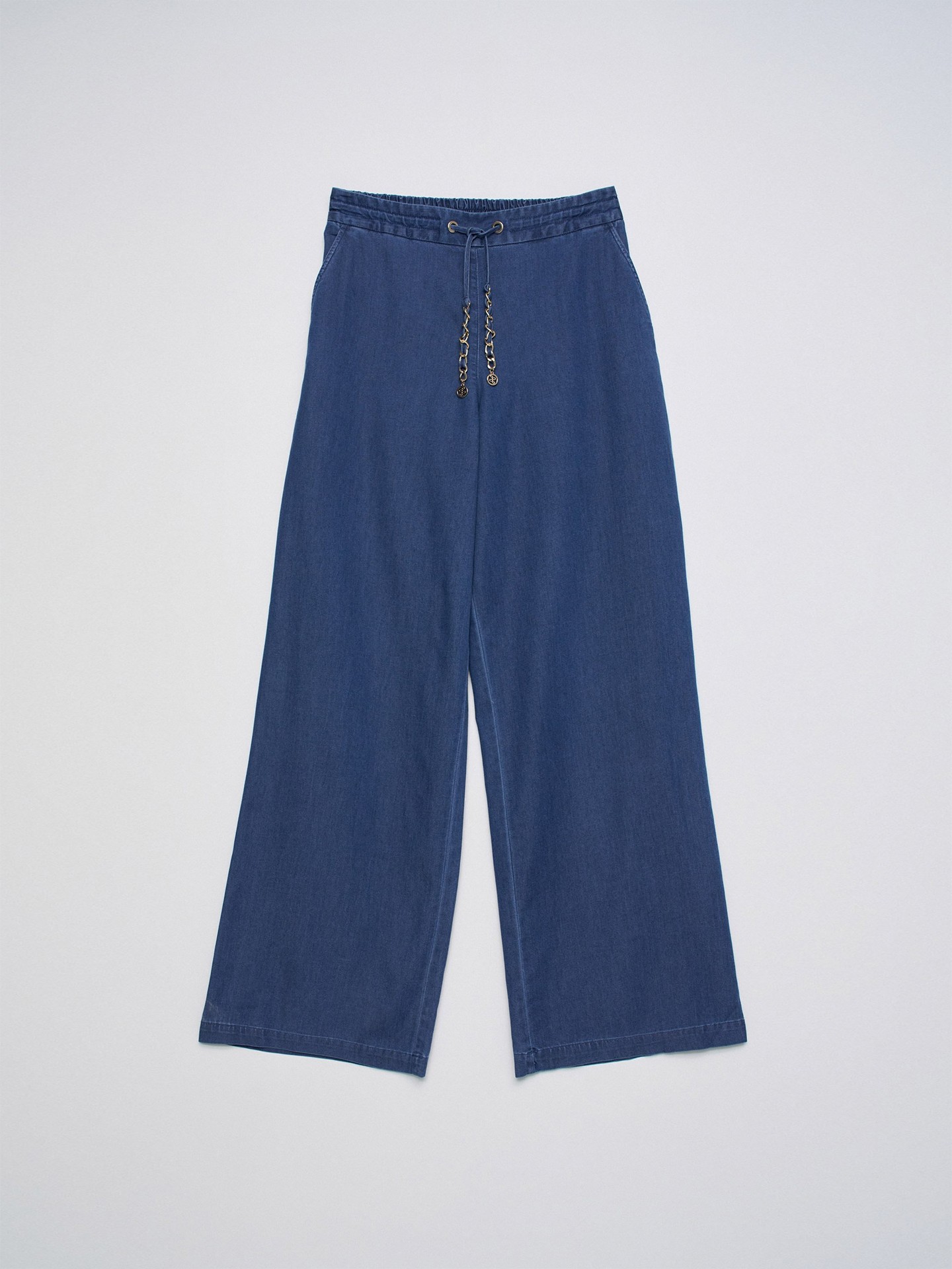 Calças Joggers Wide Leg em Lightdenim