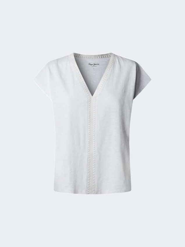 T-shirt com Decote em V