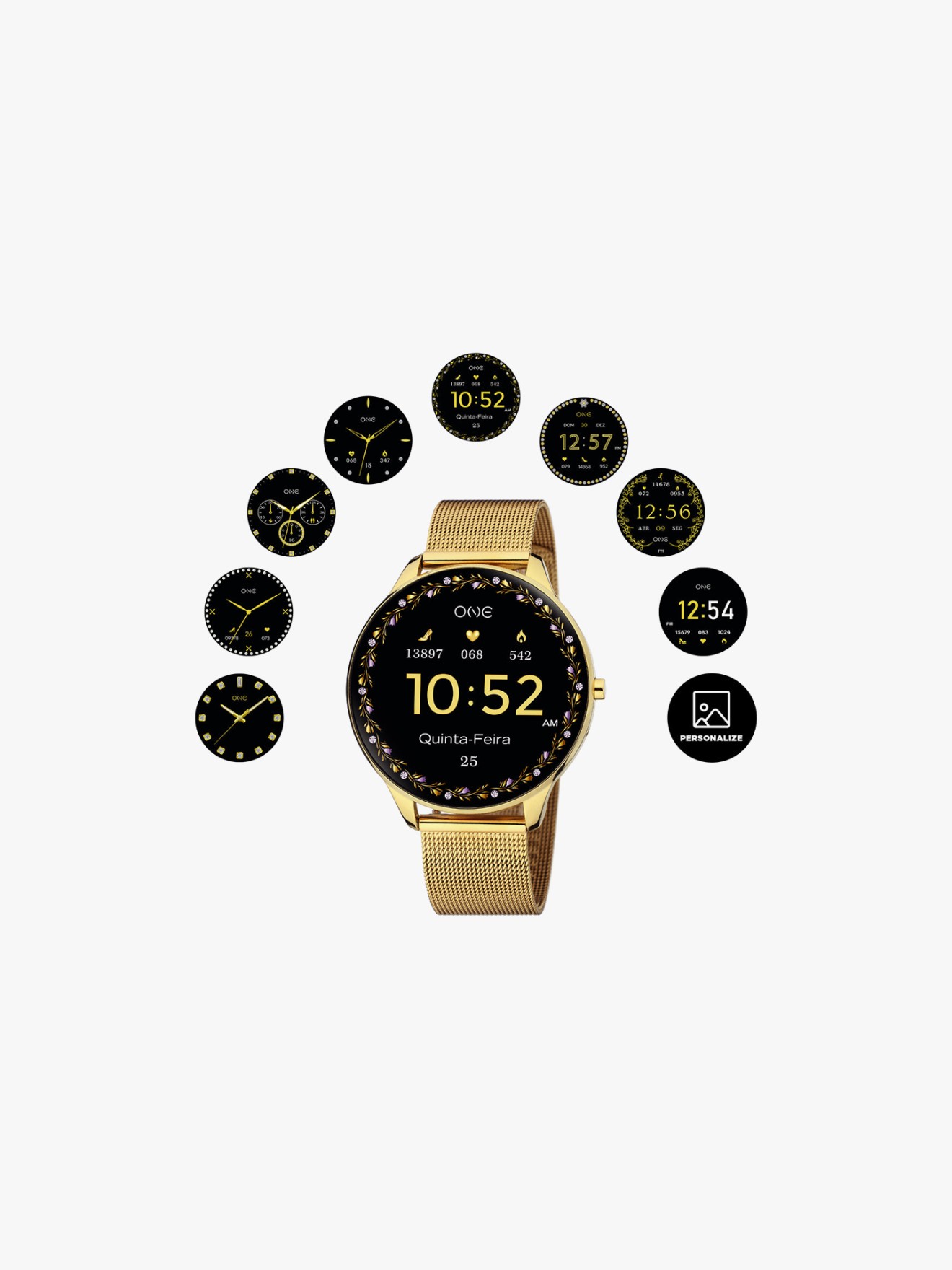 Smartwatch Slim Gold Mesh