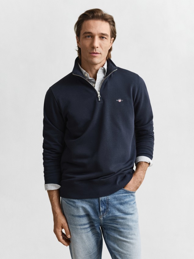 Sweatshirt com Meio Fecho