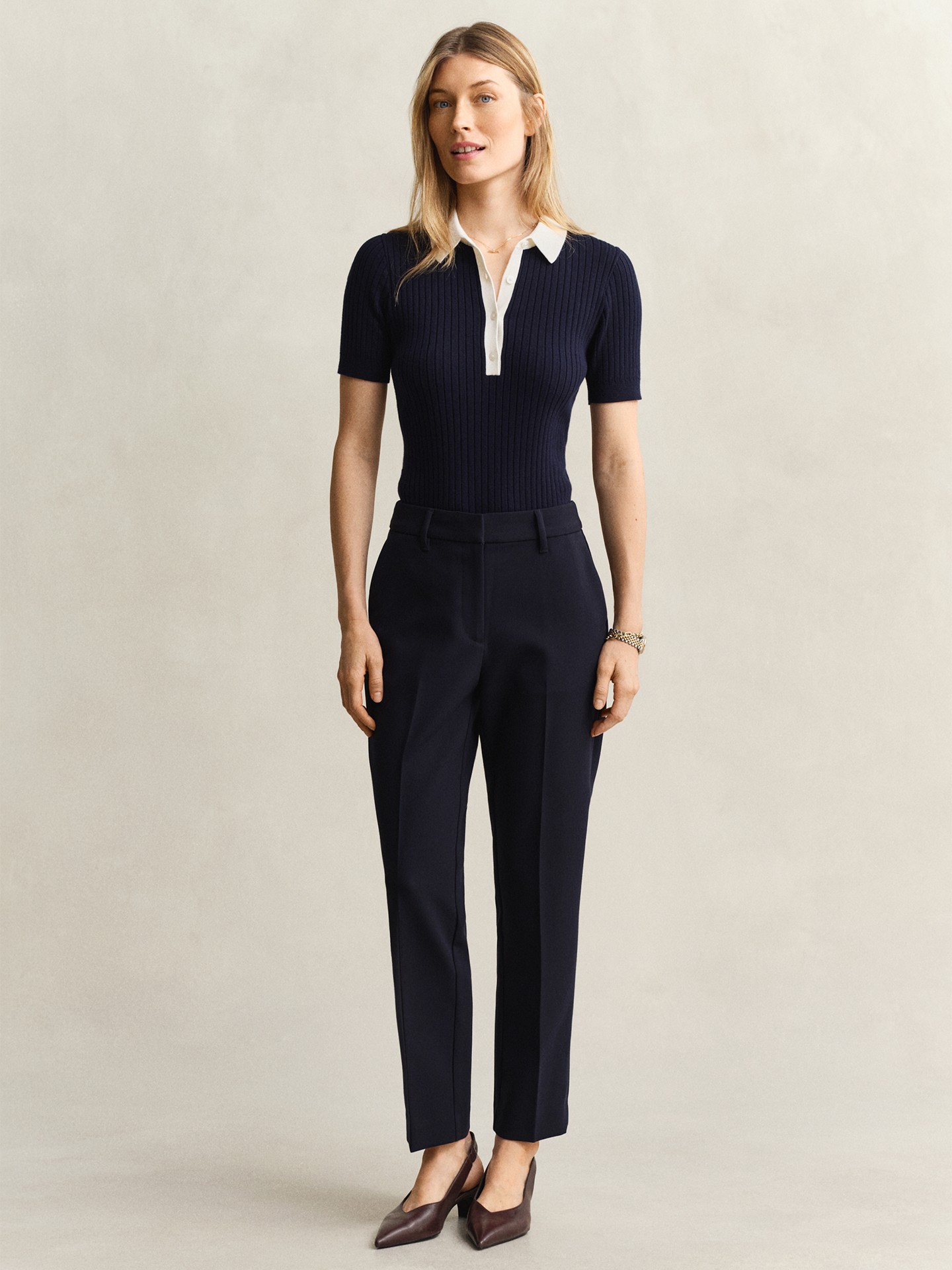 Calças Slim Fit Cropped