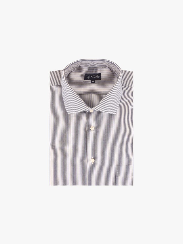 Camisa de Manga Curta �s Riscas
