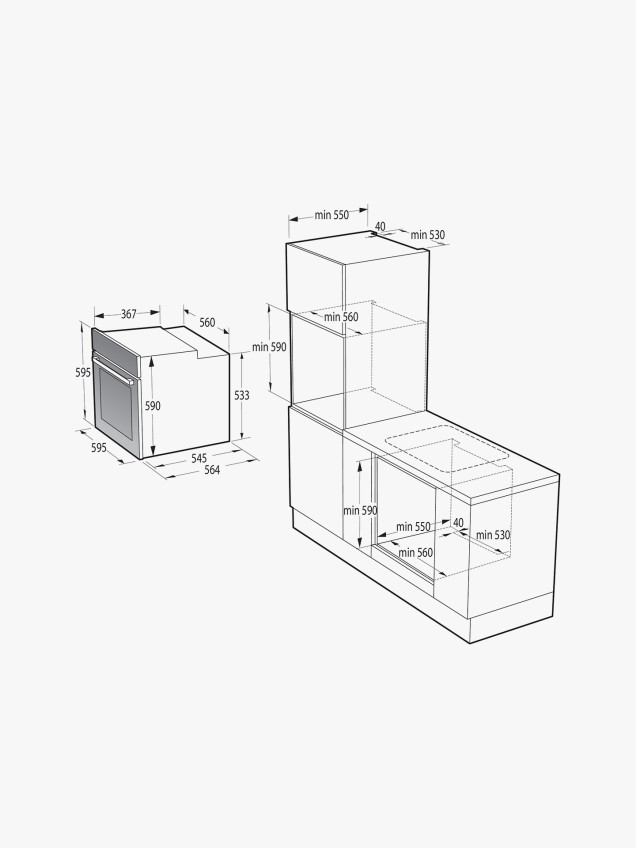 Forno Encastrável Hidrolítico de 77L