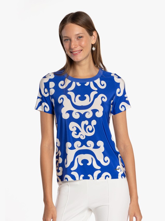 T-shirt de Malha Estampada
