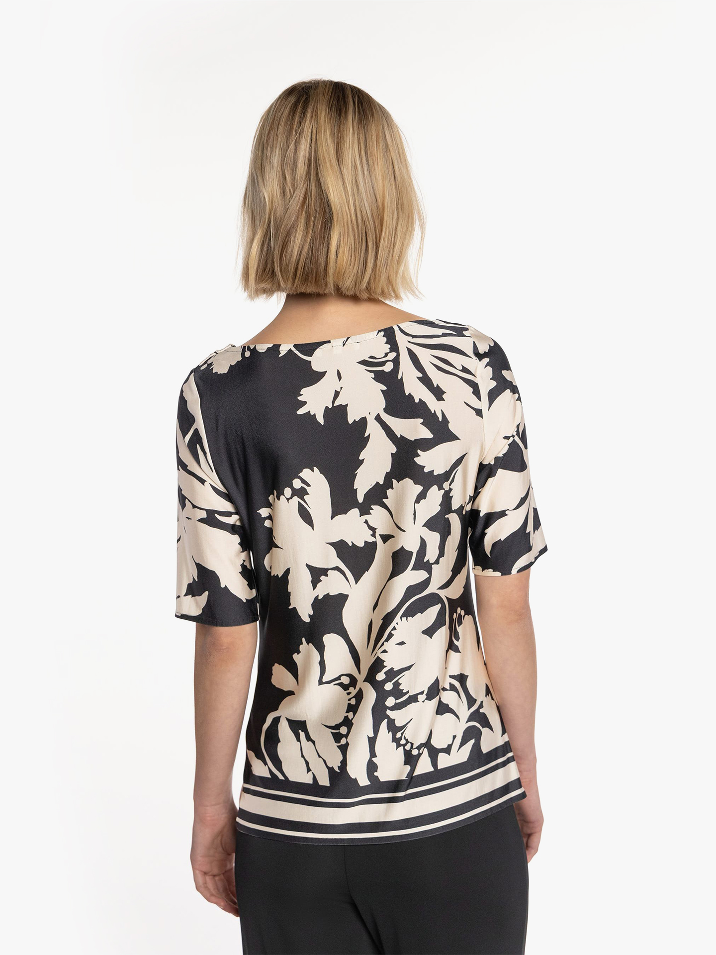 T-shirt de Malha com Decote Drapeado