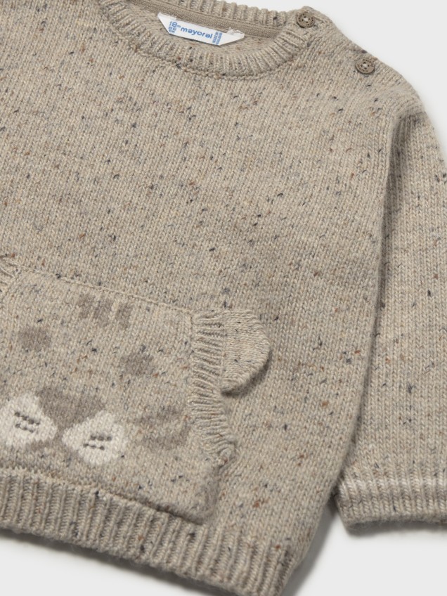 Camisola de Malha com Pormenor de Rosto