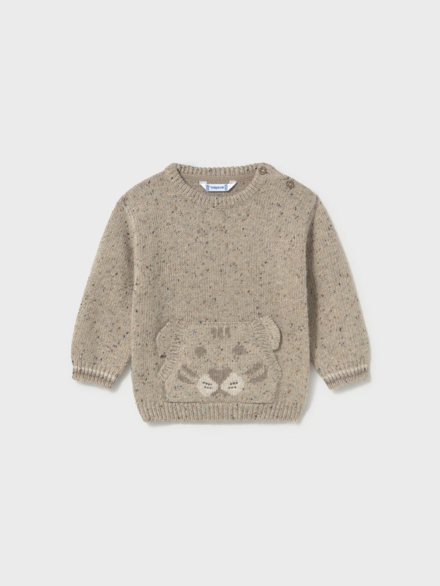 Camisola de Malha com Pormenor de Rosto