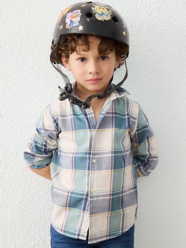 Camisa de Manga Comprida em Xadrez