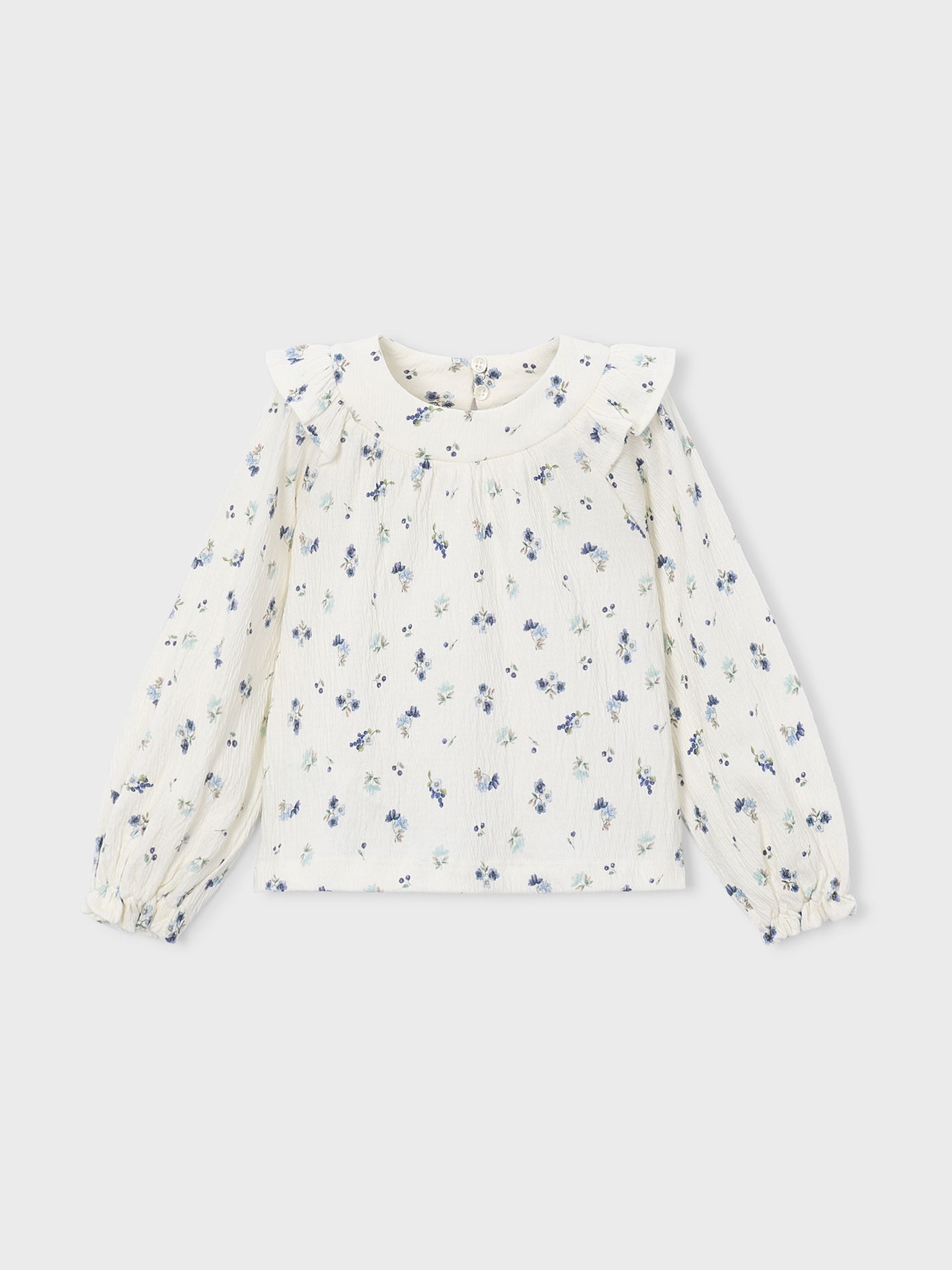 Top com Padrão Floral e Folhos