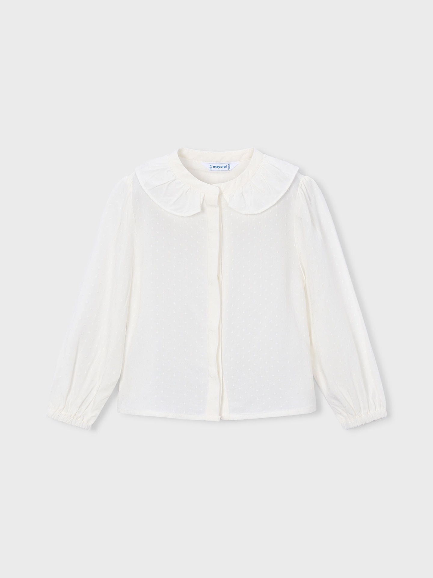 Blusa com Gola de Folhos
