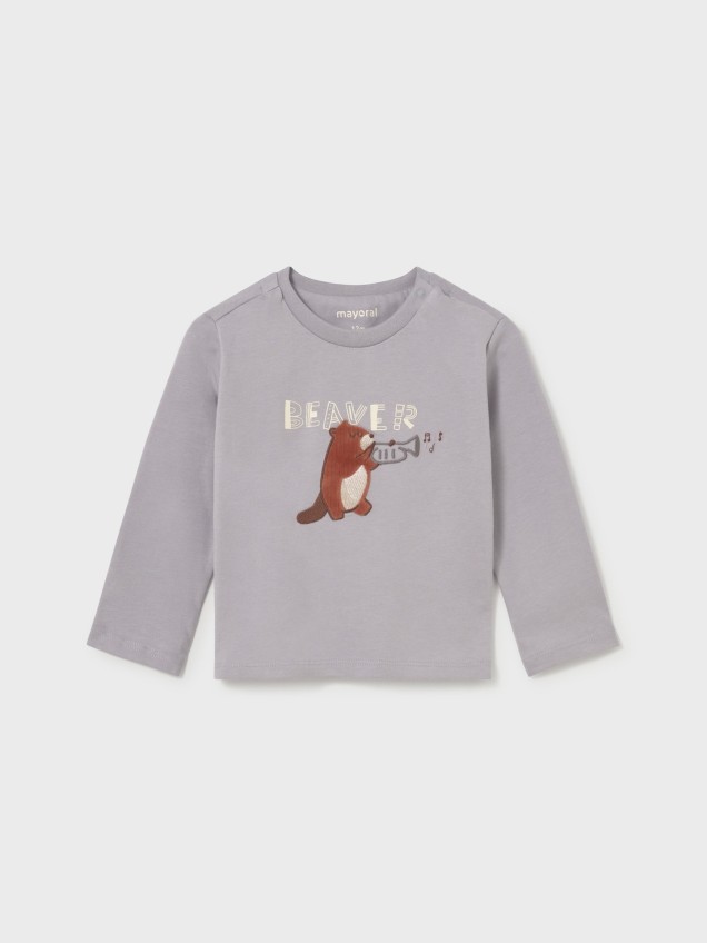 Camisola de Manga Comprida com Ilustração