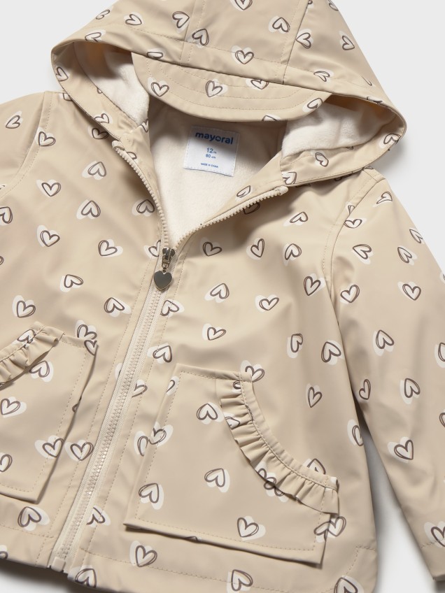 Capa de Chuva Estampada com Capuz
