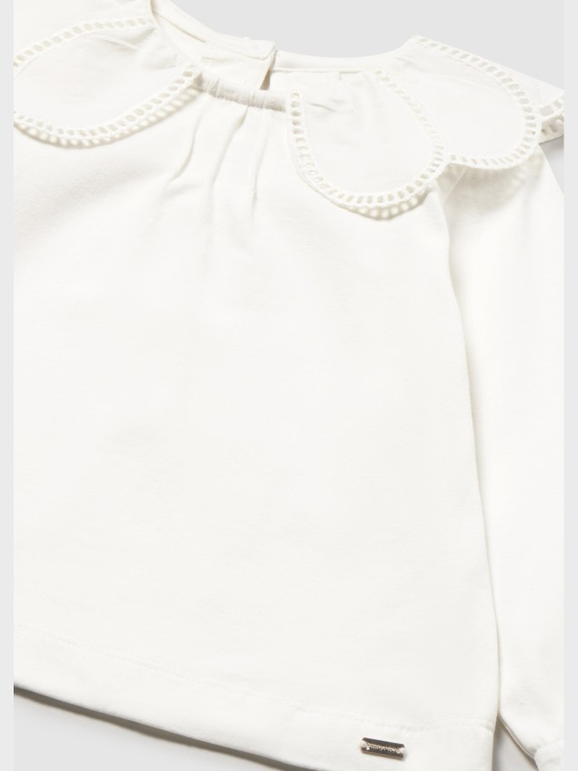 Camisola com Gola de Folhos