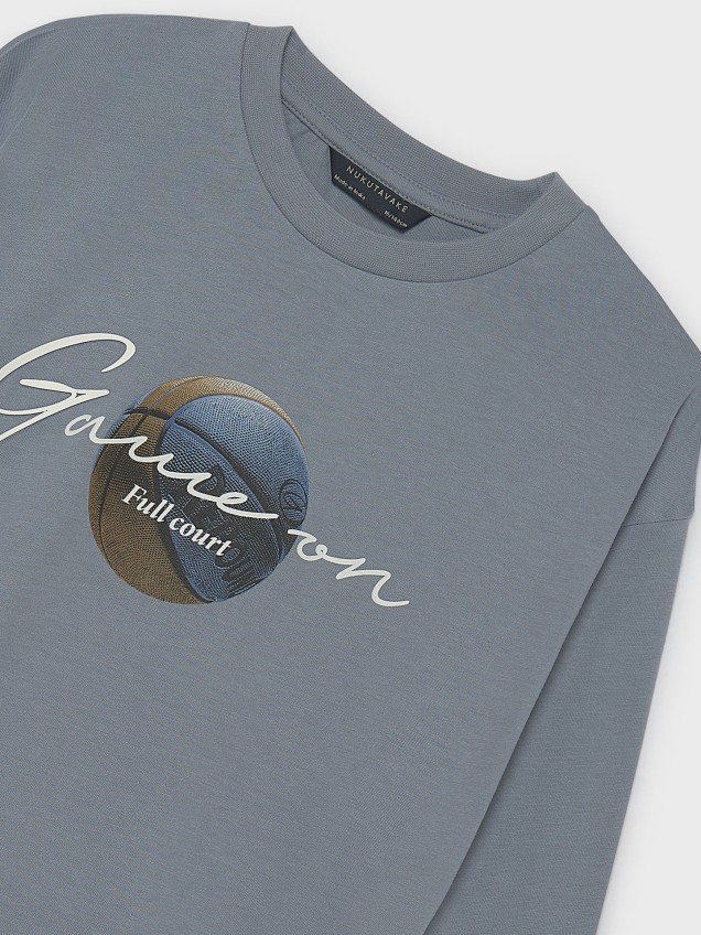 Camisola de Manga Comprida com Lettering