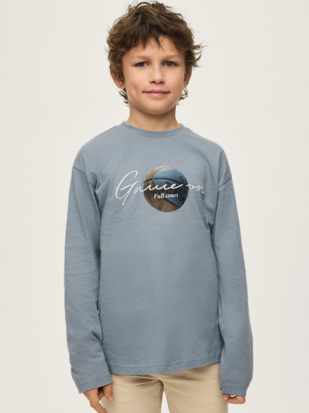 Camisola de Manga Comprida com Lettering