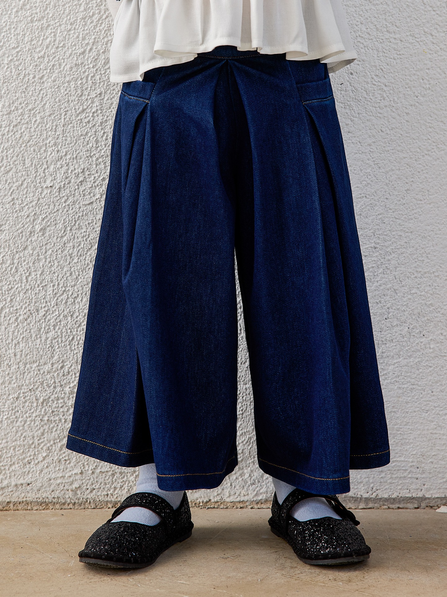 Saia-Calça Midi em Denim