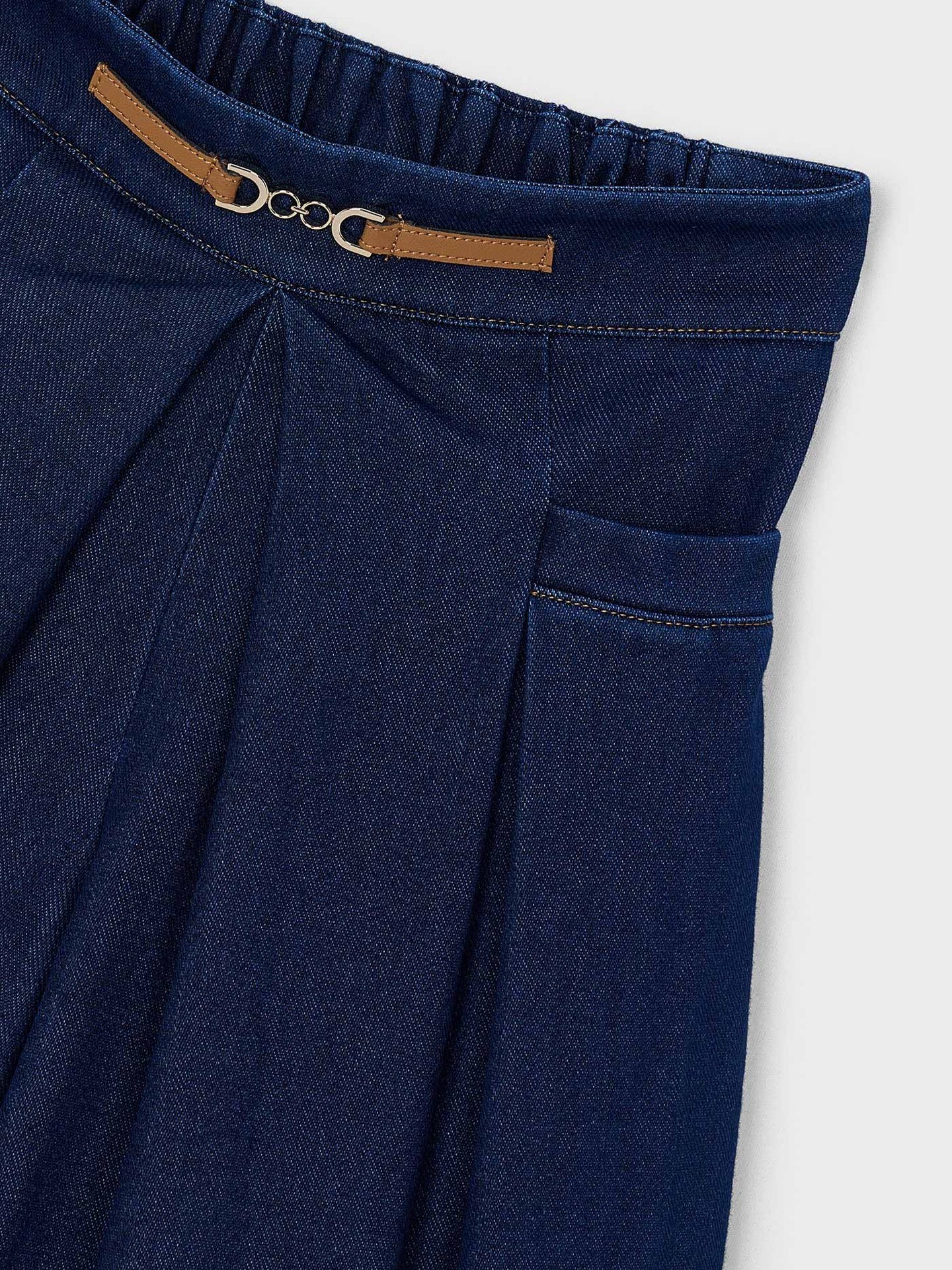 Saia-Calça Midi em Denim