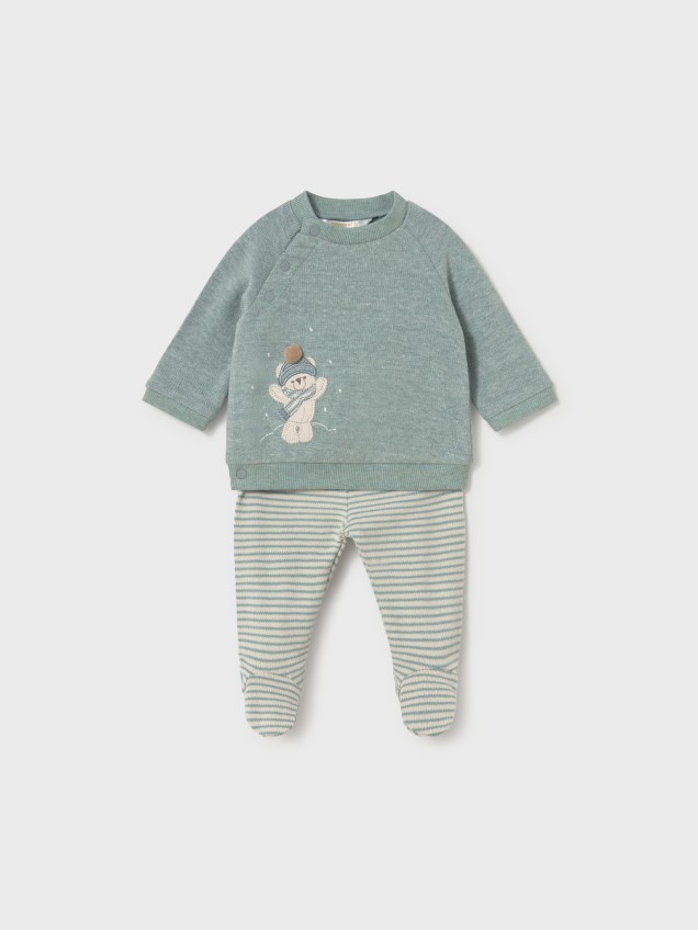 Conjunto de Bebé com Camisola e Calças com Pé