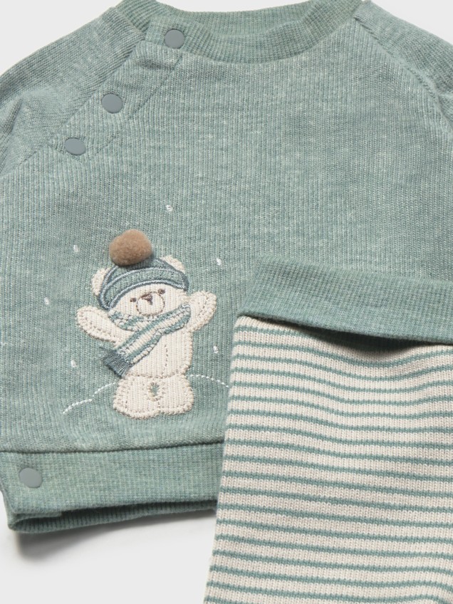 Conjunto de Bebé com Camisola e Calças com Pé